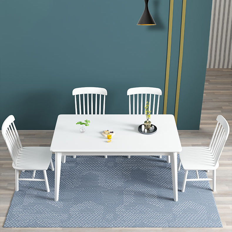 Contemporary Solid Wood Rectangle Shape Dining Table Standard Dining Table with 4 Legs Base Clearhalo ' dining_table' 'Dining Tables & Seating' 'Dining Tables' 'furn' 'furn_dining_table' 'Furniture' 'furniture_dining_table' 'Kitchen & Dining Furniture' 'kitchen&dining_furn' 'kitchen' 'kitchen_dining_table' 3886438
