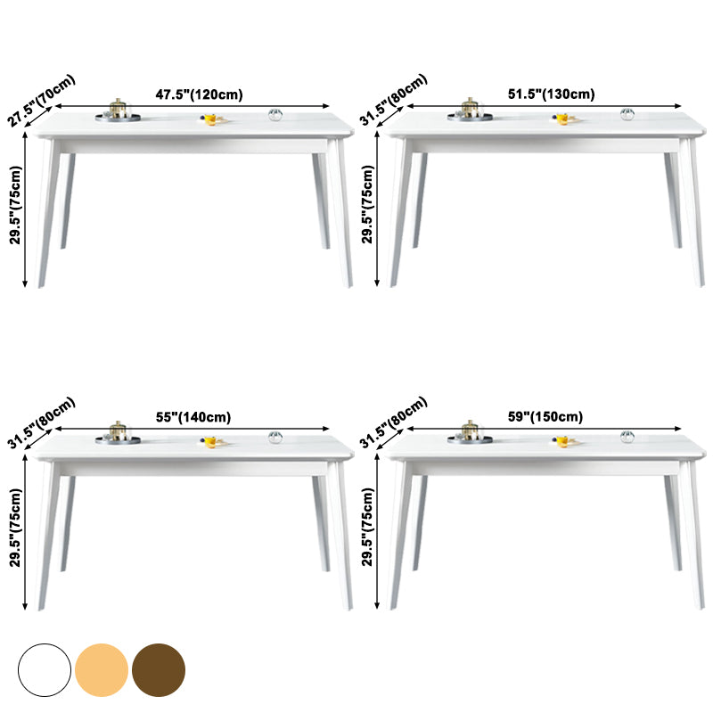 Contemporary Solid Wood Rectangle Shape Dining Table Standard Dining Table with 4 Legs Base Clearhalo ' dining_table' 'Dining Tables & Seating' 'Dining Tables' 'furn' 'furn_dining_table' 'Furniture' 'furniture_dining_table' 'Kitchen & Dining Furniture' 'kitchen&dining_furn' 'kitchen' 'kitchen_dining_table' 3886440