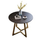 Traditional Luxury Round Dining Room Table Sintered Stone Table with Double Pedestal Black Gold Without Chairs Clearhalo ' dining_table' 'Dining Tables & Seating' 'Dining Tables' 'furn' 'furn_dining_table' 'Furniture' 'furniture_dining_table' 'Kitchen & Dining Furniture' 'kitchen&dining_furn' 'kitchen' 'kitchen_dining_table' 3886470