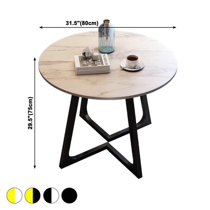 Traditional Luxury Round Dining Room Table Sintered Stone Table with Double Pedestal Clearhalo ' dining_table' 'Dining Tables & Seating' 'Dining Tables' 'furn' 'furn_dining_table' 'Furniture' 'furniture_dining_table' 'Kitchen & Dining Furniture' 'kitchen&dining_furn' 'kitchen' 'kitchen_dining_table' 3886477