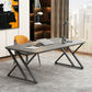 Rectangle Casual Dining Table Grey Tone Fixed Table with Sintered Stone Clearhalo ' dining_table' 'Dining Tables & Seating' 'Dining Tables' 'furn' 'furn_dining_table' 'Furniture' 'furniture_dining_table' 'Kitchen & Dining Furniture' 'kitchen&dining_furn' 'kitchen' 'kitchen_dining_table' 3886487