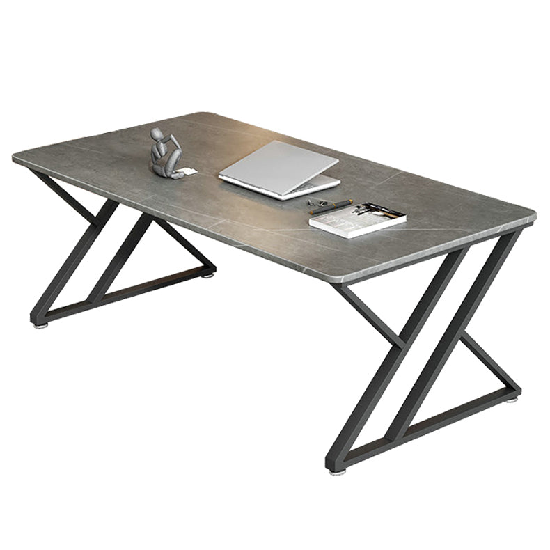 Rectangle Casual Dining Table Grey Tone Fixed Table with Sintered Stone Without Chairs Clearhalo ' dining_table' 'Dining Tables & Seating' 'Dining Tables' 'furn' 'furn_dining_table' 'Furniture' 'furniture_dining_table' 'Kitchen & Dining Furniture' 'kitchen&dining_furn' 'kitchen' 'kitchen_dining_table' 3886490