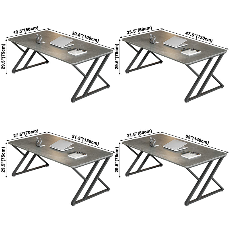 Rectangle Casual Dining Table Grey Tone Fixed Table with Sintered Stone Clearhalo ' dining_table' 'Dining Tables & Seating' 'Dining Tables' 'furn' 'furn_dining_table' 'Furniture' 'furniture_dining_table' 'Kitchen & Dining Furniture' 'kitchen&dining_furn' 'kitchen' 'kitchen_dining_table' 3886495