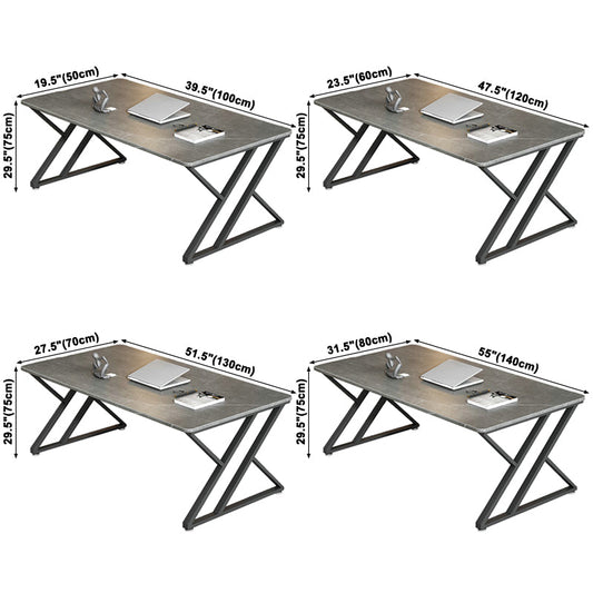 Rectangle Casual Dining Table Grey Tone Fixed Table with Sintered Stone