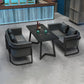 Industrial Dining Table Black Sintered Stone Table with Black Metal Base for Dining Room Clearhalo ' dining_table' 'Dining Tables & Seating' 'Dining Tables' 'furn' 'furn_dining_table' 'Furniture' 'furniture_dining_table' 'Kitchen & Dining Furniture' 'kitchen&dining_furn' 'kitchen' 'kitchen_dining_table' 3886501