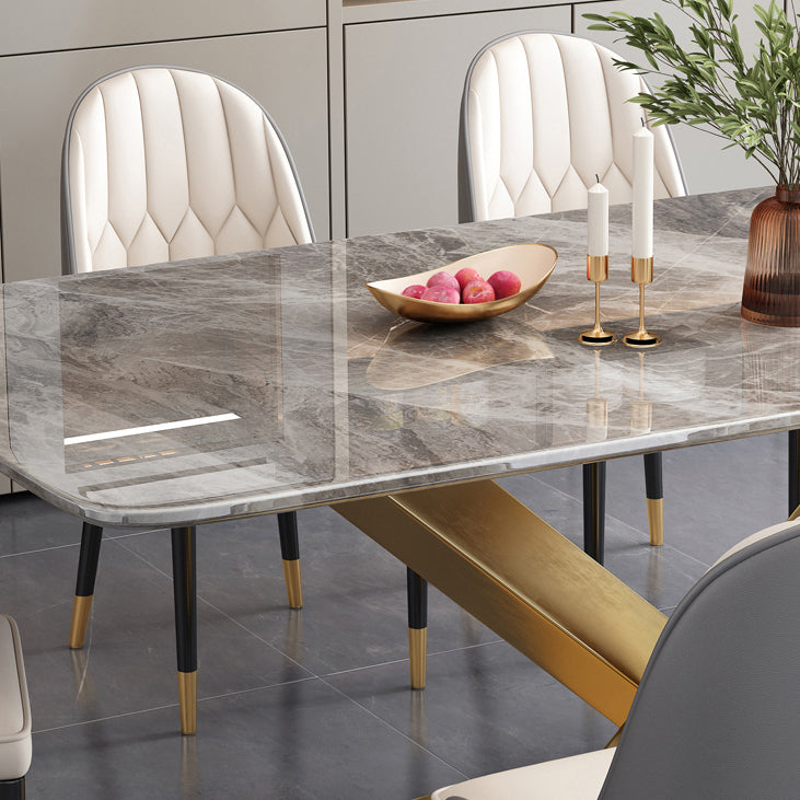 Minimalist Sintered Stone Top Standard Dining Table Rectangle Dining Table for Kitchen Clearhalo ' dining_table' 'Dining Tables & Seating' 'Dining Tables' 'furn' 'furn_dining_table' 'Furniture' 'furniture_dining_table' 'Kitchen & Dining Furniture' 'kitchen&dining_furn' 'kitchen' 'kitchen_dining_table' 3886533