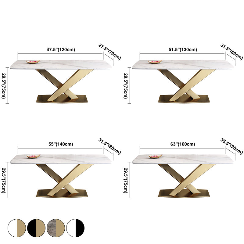 Minimalist Sintered Stone Top Standard Dining Table Rectangle Dining Table for Kitchen Clearhalo ' dining_table' 'Dining Tables & Seating' 'Dining Tables' 'furn' 'furn_dining_table' 'Furniture' 'furniture_dining_table' 'Kitchen & Dining Furniture' 'kitchen&dining_furn' 'kitchen' 'kitchen_dining_table' 3886537