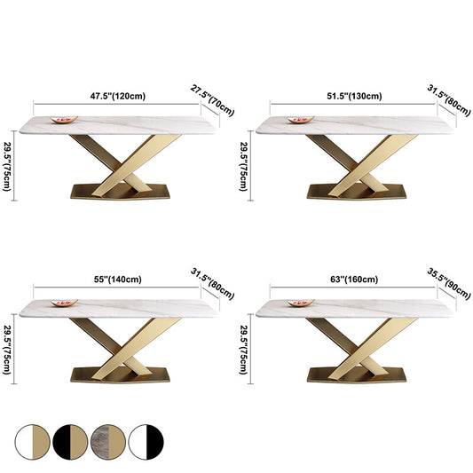 Minimalist Sintered Stone Top Standard Dining Table Rectangle Dining Table for Kitchen