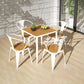 Industrial Style Wood Dinner Room Kitchen Table Brown 4 Legs Dining Table White 29.5"L x 29.5"W x 29.5"H Without Chairs Clearhalo ' dining_table' 'Dining Tables & Seating' 'Dining Tables' 'furn' 'furn_dining_table' 'Furniture' 'furniture_dining_table' 'Kitchen & Dining Furniture' 'kitchen&dining_furn' 'kitchen' 'kitchen_dining_table' 3886599