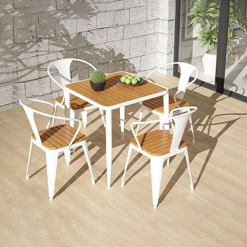 Industrial Style Wood Dinner Room Kitchen Table Brown 4 Legs Dining Table White 29.5"L x 29.5"W x 29.5"H Without Chairs Clearhalo ' dining_table' 'Dining Tables & Seating' 'Dining Tables' 'furn' 'furn_dining_table' 'Furniture' 'furniture_dining_table' 'Kitchen & Dining Furniture' 'kitchen&dining_furn' 'kitchen' 'kitchen_dining_table' 3886599
