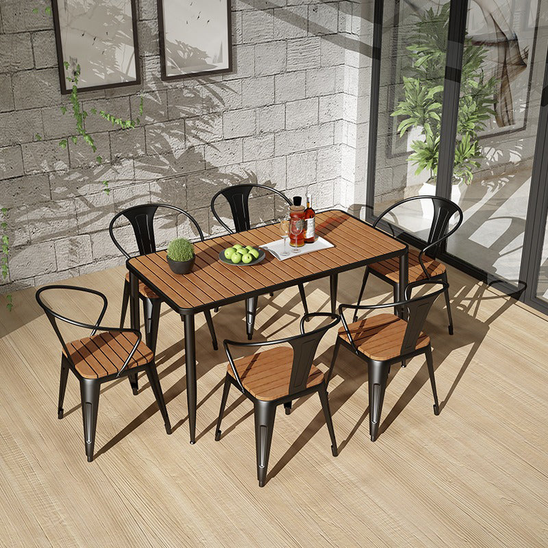 Industrial Style Wood Dinner Room Kitchen Table Brown 4 Legs Dining Table Clearhalo ' dining_table' 'Dining Tables & Seating' 'Dining Tables' 'furn' 'furn_dining_table' 'Furniture' 'furniture_dining_table' 'Kitchen & Dining Furniture' 'kitchen&dining_furn' 'kitchen' 'kitchen_dining_table' 3886604