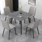 Industrial Style Home Sintered Stone Dining Table Square Shape Table with 4 Legs Base Clearhalo ' dining_table' 'Dining Tables & Seating' 'Dining Tables' 'furn' 'furn_dining_table' 'Furniture' 'furniture_dining_table' 'Kitchen & Dining Furniture' 'kitchen&dining_furn' 'kitchen' 'kitchen_dining_table' 3886615
