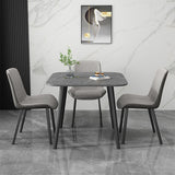 Industrial Style Home Sintered Stone Dining Table Square Shape Table with 4 Legs Base Clearhalo ' dining_table' 'Dining Tables & Seating' 'Dining Tables' 'furn' 'furn_dining_table' 'Furniture' 'furniture_dining_table' 'Kitchen & Dining Furniture' 'kitchen&dining_furn' 'kitchen' 'kitchen_dining_table' 3886616