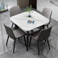 Industrial Style Home Sintered Stone Dining Table Square Shape Table with 4 Legs Base Clearhalo ' dining_table' 'Dining Tables & Seating' 'Dining Tables' 'furn' 'furn_dining_table' 'Furniture' 'furniture_dining_table' 'Kitchen & Dining Furniture' 'kitchen&dining_furn' 'kitchen' 'kitchen_dining_table' 3886621