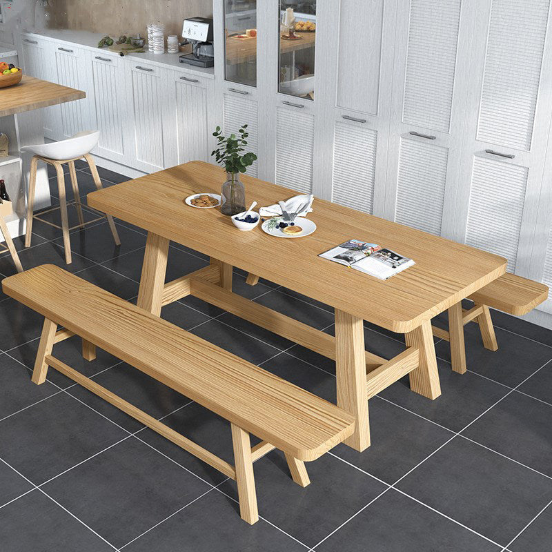 Modern Rectangle Shape Khaki Dining Table Solid Wood Standard Dining Table for Kitchen Without Chairs Clearhalo ' dining_table' 'Dining Tables & Seating' 'Dining Tables' 'furn' 'furn_dining_table' 'Furniture' 'furniture_dining_table' 'Kitchen & Dining Furniture' 'kitchen&dining_furn' 'kitchen' 'kitchen_dining_table' 3886635