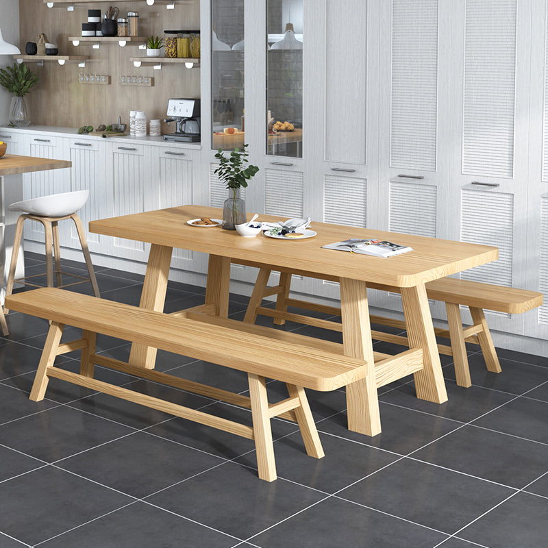 Modern Rectangle Shape Khaki Dining Table Solid Wood Standard Dining Table for Kitchen Clearhalo ' dining_table' 'Dining Tables & Seating' 'Dining Tables' 'furn' 'furn_dining_table' 'Furniture' 'furniture_dining_table' 'Kitchen & Dining Furniture' 'kitchen&dining_furn' 'kitchen' 'kitchen_dining_table' 3886636