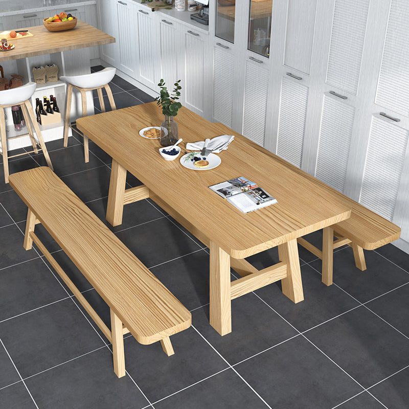 Modern Rectangle Shape Khaki Dining Table Solid Wood Standard Dining Table for Kitchen Clearhalo ' dining_table' 'Dining Tables & Seating' 'Dining Tables' 'furn' 'furn_dining_table' 'Furniture' 'furniture_dining_table' 'Kitchen & Dining Furniture' 'kitchen&dining_furn' 'kitchen' 'kitchen_dining_table' 3886637