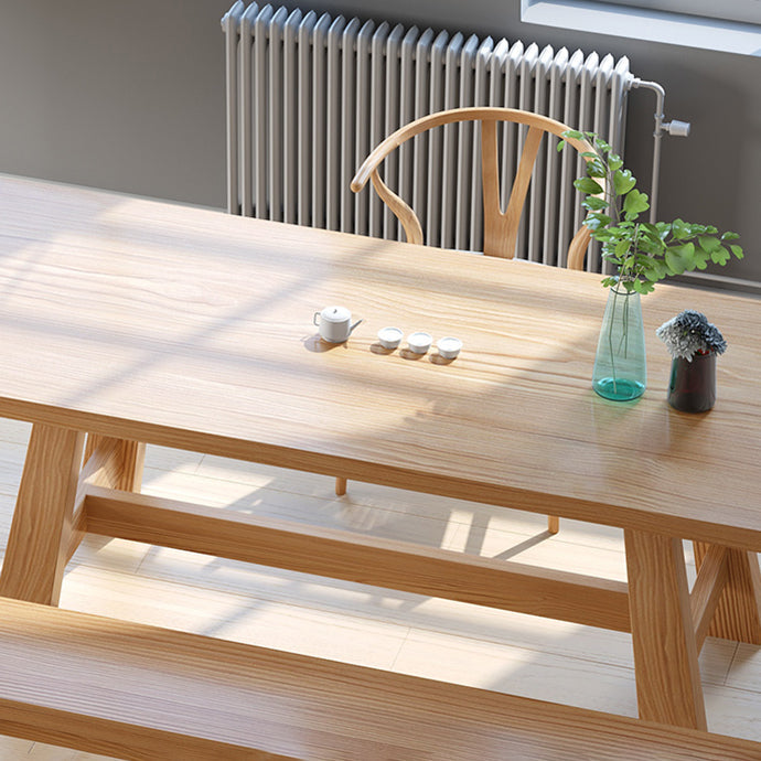 Modern Rectangle Shape Khaki Dining Table Solid Wood Standard Dining Table for Kitchen Clearhalo ' dining_table' 'Dining Tables & Seating' 'Dining Tables' 'furn' 'furn_dining_table' 'Furniture' 'furniture_dining_table' 'Kitchen & Dining Furniture' 'kitchen&dining_furn' 'kitchen' 'kitchen_dining_table' 3886640