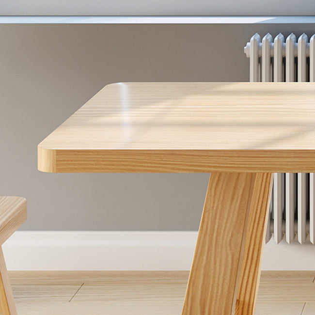 Modern Rectangle Shape Khaki Dining Table Solid Wood Standard Dining Table for Kitchen Clearhalo ' dining_table' 'Dining Tables & Seating' 'Dining Tables' 'furn' 'furn_dining_table' 'Furniture' 'furniture_dining_table' 'Kitchen & Dining Furniture' 'kitchen&dining_furn' 'kitchen' 'kitchen_dining_table' 3886641