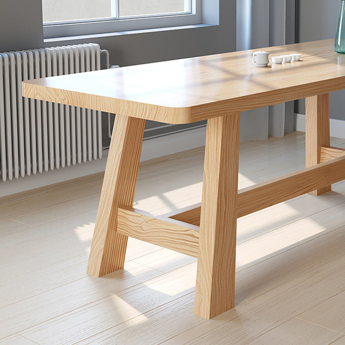 Modern Rectangle Shape Khaki Dining Table Solid Wood Standard Dining Table for Kitchen Clearhalo ' dining_table' 'Dining Tables & Seating' 'Dining Tables' 'furn' 'furn_dining_table' 'Furniture' 'furniture_dining_table' 'Kitchen & Dining Furniture' 'kitchen&dining_furn' 'kitchen' 'kitchen_dining_table' 3886642