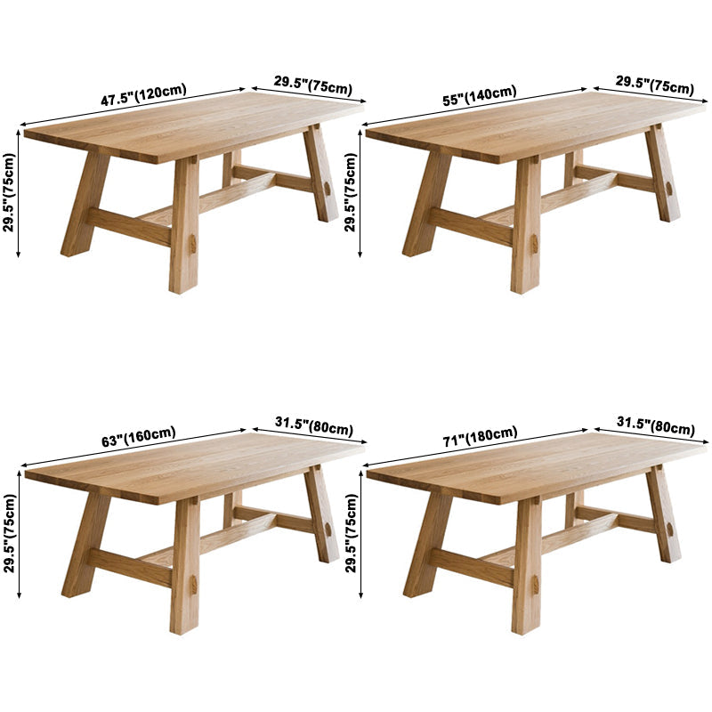 Modern Rectangle Shape Khaki Dining Table Solid Wood Standard Dining Table for Kitchen Clearhalo ' dining_table' 'Dining Tables & Seating' 'Dining Tables' 'furn' 'furn_dining_table' 'Furniture' 'furniture_dining_table' 'Kitchen & Dining Furniture' 'kitchen&dining_furn' 'kitchen' 'kitchen_dining_table' 3886643