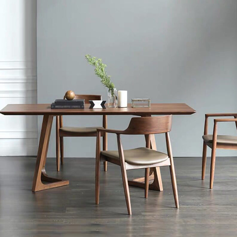 Rectangle Minimalist Dining Table Wood Color Fixed Table of Solid Wood Clearhalo ' dining_table' 'Dining Tables & Seating' 'Dining Tables' 'furn' 'furn_dining_table' 'Furniture' 'furniture_dining_table' 'Kitchen & Dining Furniture' 'kitchen&dining_furn' 'kitchen' 'kitchen_dining_table' 3886645