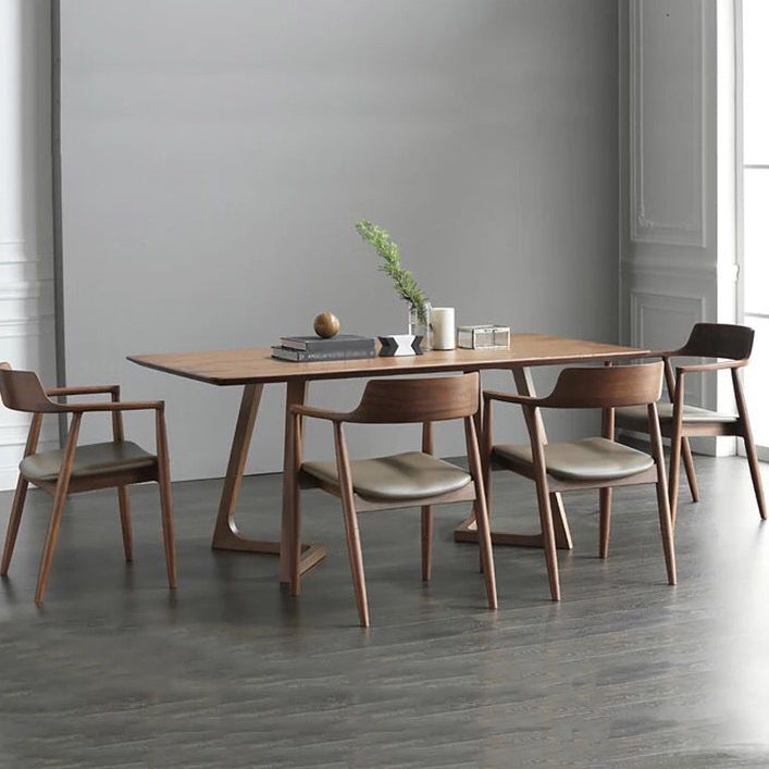 Rectangle Minimalist Dining Table Wood Color Fixed Table of Solid Wood Clearhalo ' dining_table' 'Dining Tables & Seating' 'Dining Tables' 'furn' 'furn_dining_table' 'Furniture' 'furniture_dining_table' 'Kitchen & Dining Furniture' 'kitchen&dining_furn' 'kitchen' 'kitchen_dining_table' 3886646