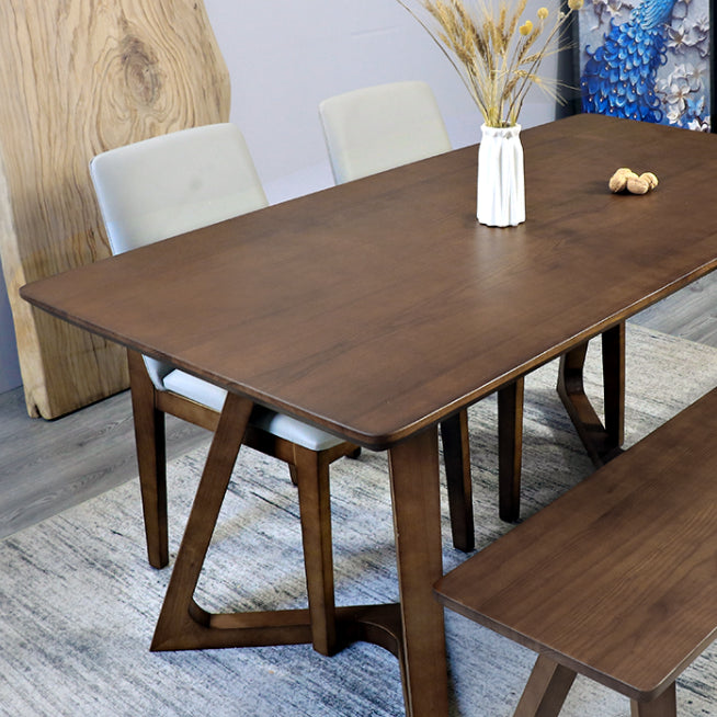 Rectangle Minimalist Dining Table Wood Color Fixed Table of Solid Wood Clearhalo ' dining_table' 'Dining Tables & Seating' 'Dining Tables' 'furn' 'furn_dining_table' 'Furniture' 'furniture_dining_table' 'Kitchen & Dining Furniture' 'kitchen&dining_furn' 'kitchen' 'kitchen_dining_table' 3886651