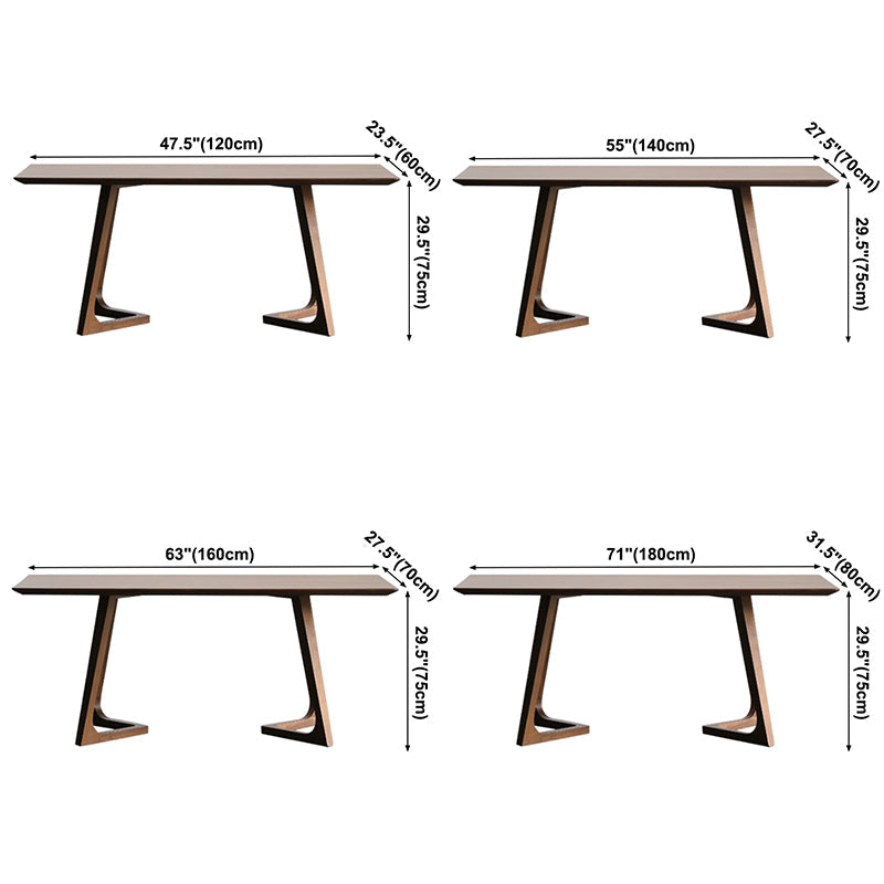 Rectangle Minimalist Dining Table Wood Color Fixed Table of Solid Wood Clearhalo ' dining_table' 'Dining Tables & Seating' 'Dining Tables' 'furn' 'furn_dining_table' 'Furniture' 'furniture_dining_table' 'Kitchen & Dining Furniture' 'kitchen&dining_furn' 'kitchen' 'kitchen_dining_table' 3886652