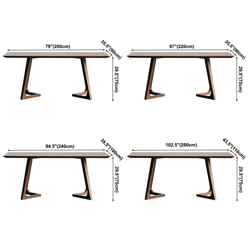 Rectangle Minimalist Dining Table Wood Color Fixed Table of Solid Wood Clearhalo ' dining_table' 'Dining Tables & Seating' 'Dining Tables' 'furn' 'furn_dining_table' 'Furniture' 'furniture_dining_table' 'Kitchen & Dining Furniture' 'kitchen&dining_furn' 'kitchen' 'kitchen_dining_table' 3886653