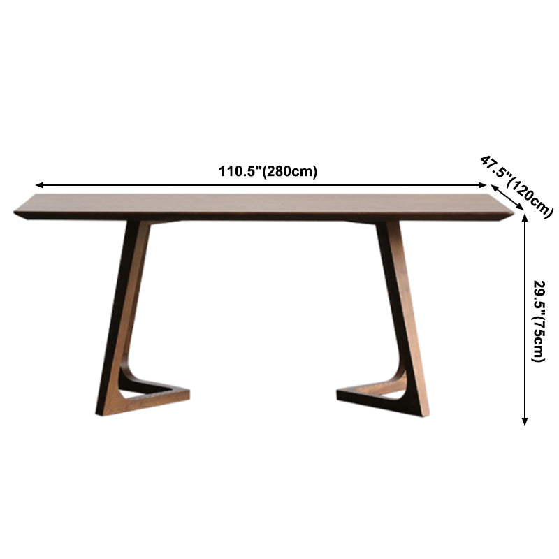 Rectangle Minimalist Dining Table Wood Color Fixed Table of Solid Wood Clearhalo ' dining_table' 'Dining Tables & Seating' 'Dining Tables' 'furn' 'furn_dining_table' 'Furniture' 'furniture_dining_table' 'Kitchen & Dining Furniture' 'kitchen&dining_furn' 'kitchen' 'kitchen_dining_table' 3886654