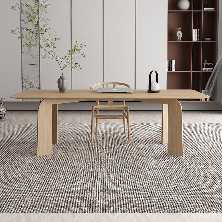 Simple Kitchen Standard Dining Table Solid Wood Khaki Dining Table with 4 Legs Base Clearhalo ' dining_table' 'Dining Tables & Seating' 'Dining Tables' 'furn' 'furn_dining_table' 'Furniture' 'furniture_dining_table' 'Kitchen & Dining Furniture' 'kitchen&dining_furn' 'kitchen' 'kitchen_dining_table' 3886666