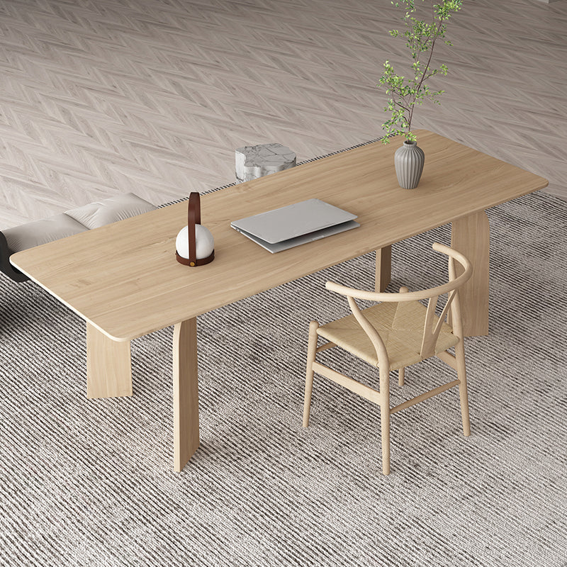 Simple Kitchen Standard Dining Table Solid Wood Khaki Dining Table with 4 Legs Base Clearhalo ' dining_table' 'Dining Tables & Seating' 'Dining Tables' 'furn' 'furn_dining_table' 'Furniture' 'furniture_dining_table' 'Kitchen & Dining Furniture' 'kitchen&dining_furn' 'kitchen' 'kitchen_dining_table' 3886669