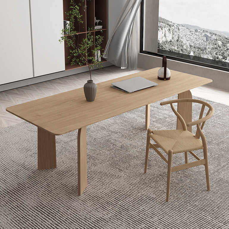 Simple Kitchen Standard Dining Table Solid Wood Khaki Dining Table with 4 Legs Base Clearhalo ' dining_table' 'Dining Tables & Seating' 'Dining Tables' 'furn' 'furn_dining_table' 'Furniture' 'furniture_dining_table' 'Kitchen & Dining Furniture' 'kitchen&dining_furn' 'kitchen' 'kitchen_dining_table' 3886675