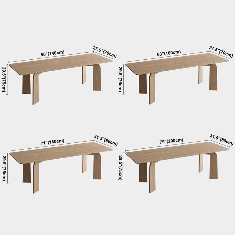 Simple Kitchen Standard Dining Table Solid Wood Khaki Dining Table with 4 Legs Base Clearhalo ' dining_table' 'Dining Tables & Seating' 'Dining Tables' 'furn' 'furn_dining_table' 'Furniture' 'furniture_dining_table' 'Kitchen & Dining Furniture' 'kitchen&dining_furn' 'kitchen' 'kitchen_dining_table' 3886676