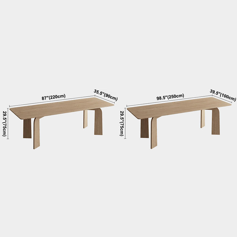 Simple Kitchen Standard Dining Table Solid Wood Khaki Dining Table with 4 Legs Base Clearhalo ' dining_table' 'Dining Tables & Seating' 'Dining Tables' 'furn' 'furn_dining_table' 'Furniture' 'furniture_dining_table' 'Kitchen & Dining Furniture' 'kitchen&dining_furn' 'kitchen' 'kitchen_dining_table' 3886677