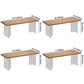 Minimalist Khaki Solid Wood Dining Table Rectangle Shape Dining Table with Double Pedestal Bases Clearhalo ' dining_table' 'Dining Tables & Seating' 'Dining Tables' 'furn' 'furn_dining_table' 'Furniture' 'furniture_dining_table' 'Kitchen & Dining Furniture' 'kitchen&dining_furn' 'kitchen' 'kitchen_dining_table' 3886690