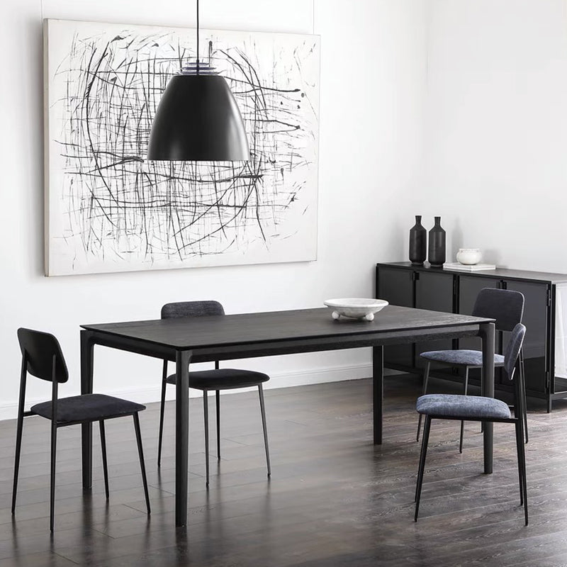 Industrial Black Solid Wood Dining Table Rectangle Shape Dining Table for Kitchen Clearhalo ' dining_table' 'Dining Tables & Seating' 'Dining Tables' 'furn' 'furn_dining_table' 'Furniture' 'furniture_dining_table' 'Kitchen & Dining Furniture' 'kitchen&dining_furn' 'kitchen' 'kitchen_dining_table' 3886695
