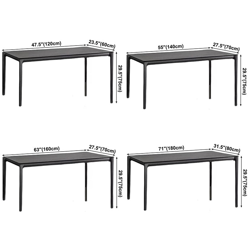 Industrial Black Solid Wood Dining Table Rectangle Shape Dining Table for Kitchen Clearhalo ' dining_table' 'Dining Tables & Seating' 'Dining Tables' 'furn' 'furn_dining_table' 'Furniture' 'furniture_dining_table' 'Kitchen & Dining Furniture' 'kitchen&dining_furn' 'kitchen' 'kitchen_dining_table' 3886699