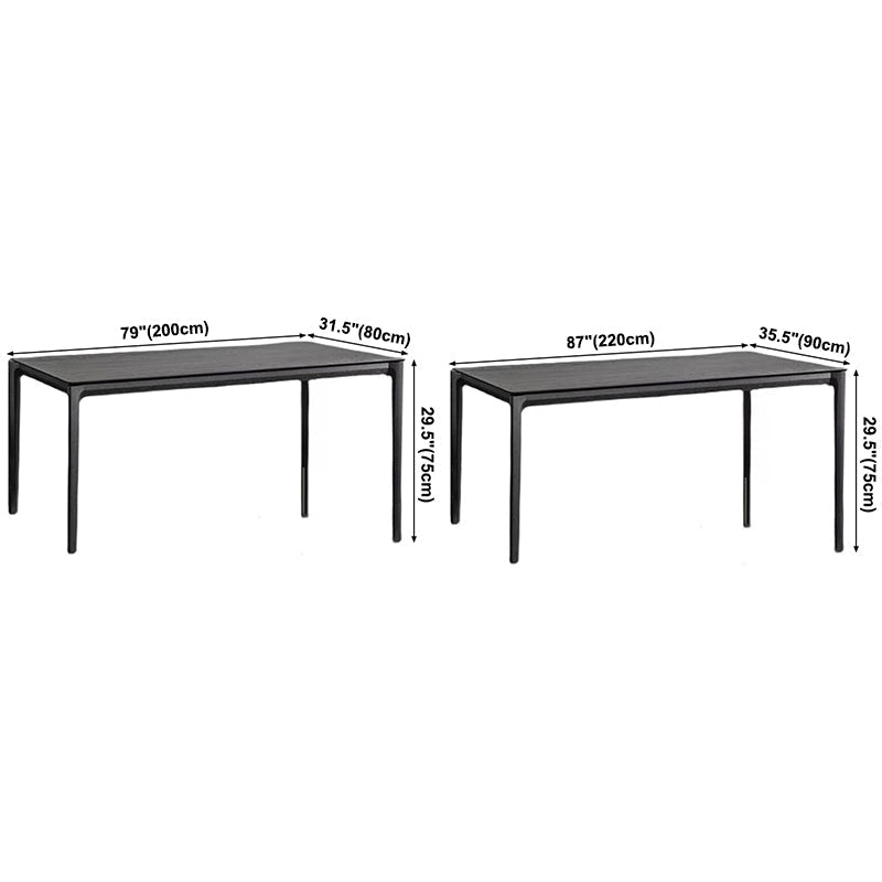 Industrial Black Solid Wood Dining Table Rectangle Shape Dining Table for Kitchen Clearhalo ' dining_table' 'Dining Tables & Seating' 'Dining Tables' 'furn' 'furn_dining_table' 'Furniture' 'furniture_dining_table' 'Kitchen & Dining Furniture' 'kitchen&dining_furn' 'kitchen' 'kitchen_dining_table' 3886700