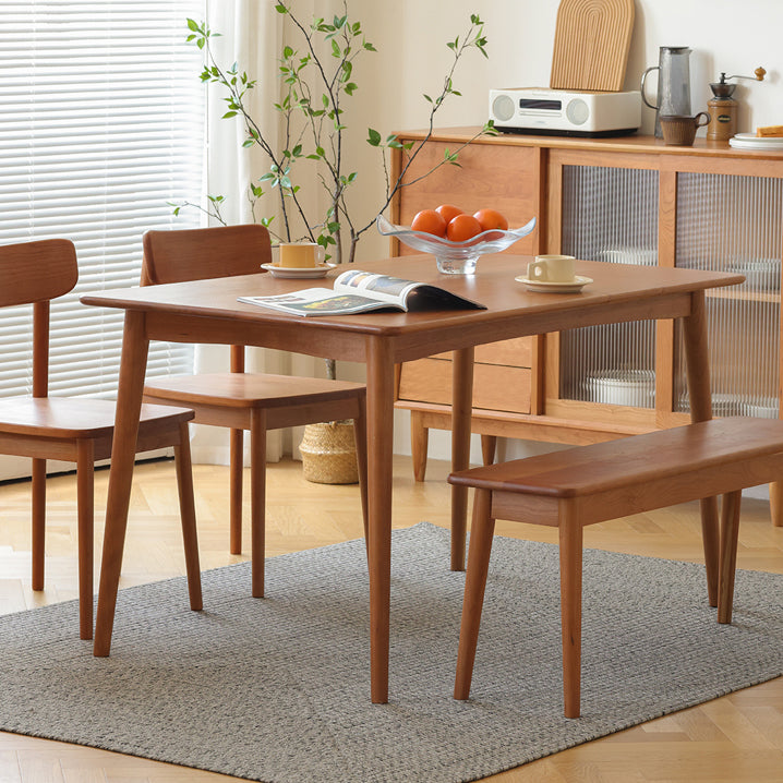 Rectangle Dining Site Table Contemporary Style Solid Wood Table with 4 Legs Clearhalo ' dining_table' 'Dining Tables & Seating' 'Dining Tables' 'furn' 'furn_dining_table' 'Furniture' 'furniture_dining_table' 'Kitchen & Dining Furniture' 'kitchen&dining_furn' 'kitchen' 'kitchen_dining_table' 3886701