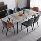 Metal Contemporary Rectangular Dining Table Sintered Stone Table with Metal Legs Clearhalo ' dining_table' 'Dining Tables & Seating' 'Dining Tables' 'furn' 'furn_dining_table' 'Furniture' 'furniture_dining_table' 'Kitchen & Dining Furniture' 'kitchen&dining_furn' 'kitchen' 'kitchen_dining_table' 3886713