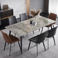 Metal Contemporary Rectangular Dining Table Sintered Stone Table with Metal Legs Clearhalo ' dining_table' 'Dining Tables & Seating' 'Dining Tables' 'furn' 'furn_dining_table' 'Furniture' 'furniture_dining_table' 'Kitchen & Dining Furniture' 'kitchen&dining_furn' 'kitchen' 'kitchen_dining_table' 3886715