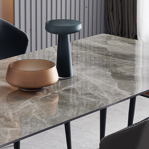 Metal Contemporary Rectangular Dining Table Sintered Stone Table with Metal Legs Clearhalo ' dining_table' 'Dining Tables & Seating' 'Dining Tables' 'furn' 'furn_dining_table' 'Furniture' 'furniture_dining_table' 'Kitchen & Dining Furniture' 'kitchen&dining_furn' 'kitchen' 'kitchen_dining_table' 3886719