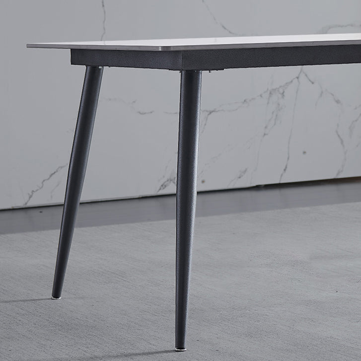 Metal Contemporary Rectangular Dining Table Sintered Stone Table with Metal Legs Clearhalo ' dining_table' 'Dining Tables & Seating' 'Dining Tables' 'furn' 'furn_dining_table' 'Furniture' 'furniture_dining_table' 'Kitchen & Dining Furniture' 'kitchen&dining_furn' 'kitchen' 'kitchen_dining_table' 3886721