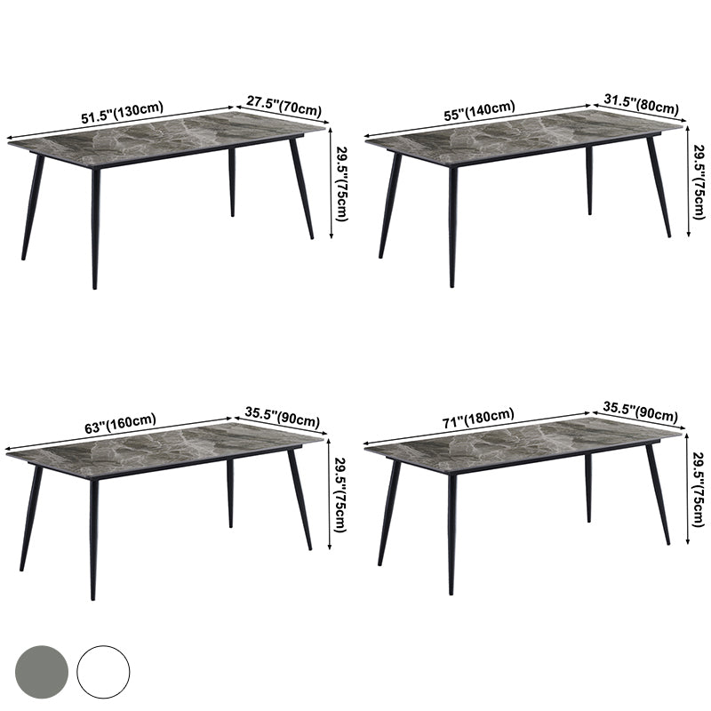 Metal Contemporary Rectangular Dining Table Sintered Stone Table with Metal Legs Clearhalo ' dining_table' 'Dining Tables & Seating' 'Dining Tables' 'furn' 'furn_dining_table' 'Furniture' 'furniture_dining_table' 'Kitchen & Dining Furniture' 'kitchen&dining_furn' 'kitchen' 'kitchen_dining_table' 3886723