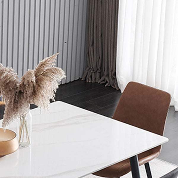 Metal Contemporary Rectangular Dining Table Sintered Stone Table with Metal Legs Clearhalo ' dining_table' 'Dining Tables & Seating' 'Dining Tables' 'furn' 'furn_dining_table' 'Furniture' 'furniture_dining_table' 'Kitchen & Dining Furniture' 'kitchen&dining_furn' 'kitchen' 'kitchen_dining_table' 3886724