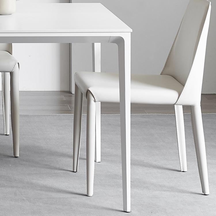 Industrial Rectangle White Dining Table Sintered Stone Standard Dining Table for Kitchen Clearhalo ' dining_table' 'Dining Tables & Seating' 'Dining Tables' 'Furniture' 'furniture_dining_table' 'Kitchen & Dining Furniture' 'kitchen&dining_furn' 'kitchen' 'kitchen_dining_table' 3900400