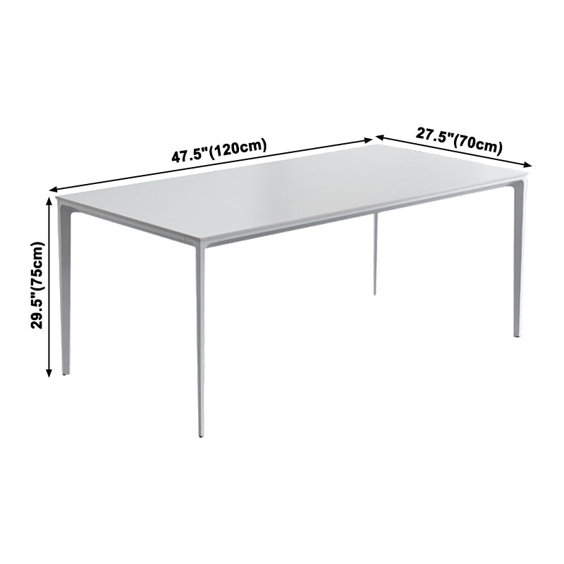 Industrial Rectangle White Dining Table Sintered Stone Standard Dining Table for Kitchen Clearhalo ' dining_table' 'Dining Tables & Seating' 'Dining Tables' 'Furniture' 'furniture_dining_table' 'Kitchen & Dining Furniture' 'kitchen&dining_furn' 'kitchen' 'kitchen_dining_table' 3900405