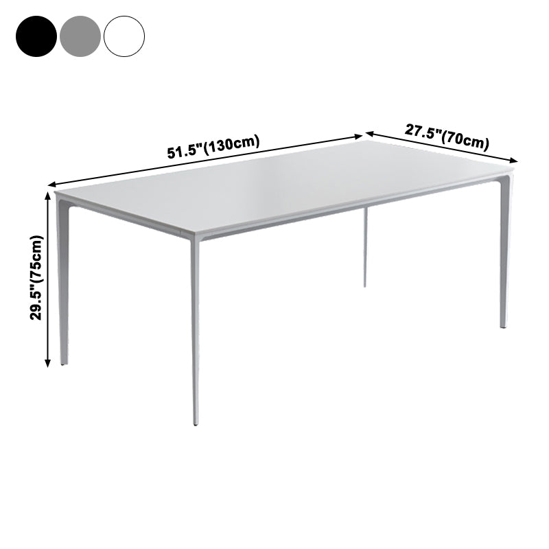 Industrial Rectangle White Dining Table Sintered Stone Standard Dining Table for Kitchen Clearhalo ' dining_table' 'Dining Tables & Seating' 'Dining Tables' 'Furniture' 'furniture_dining_table' 'Kitchen & Dining Furniture' 'kitchen&dining_furn' 'kitchen' 'kitchen_dining_table' 3900408